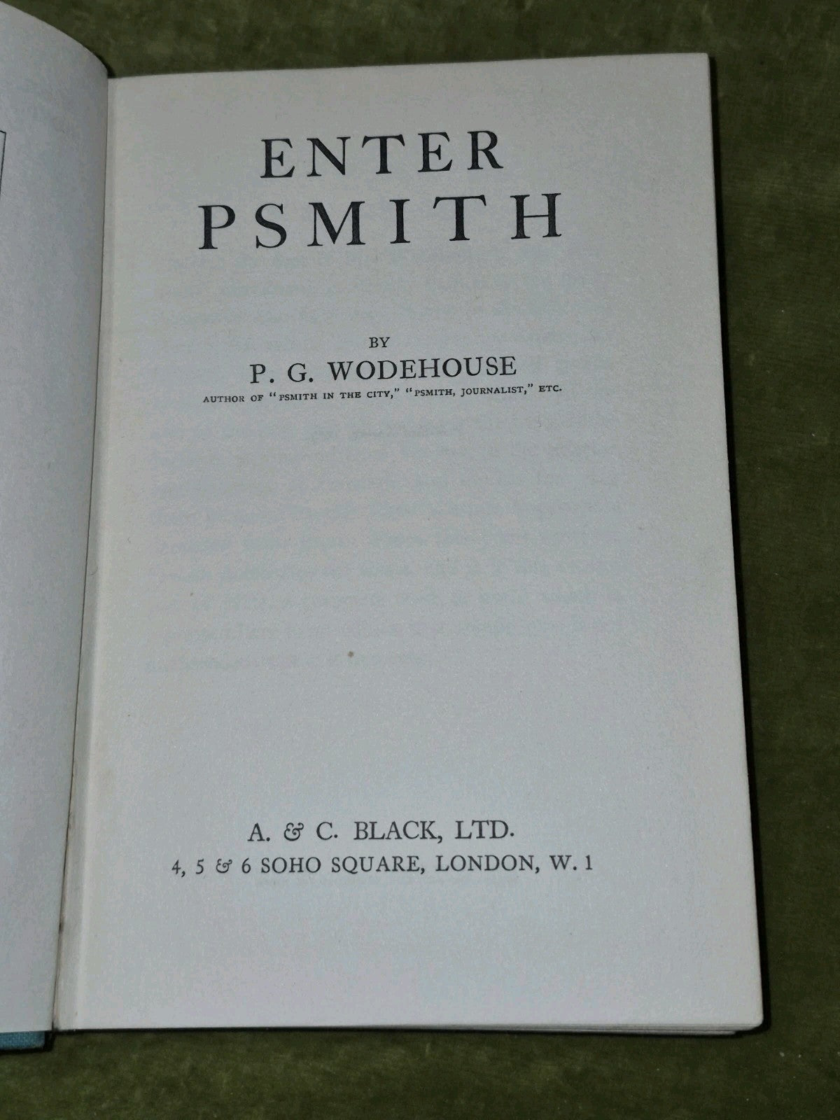 Enter Psmith (1935) P G Wodehouse First Edition5