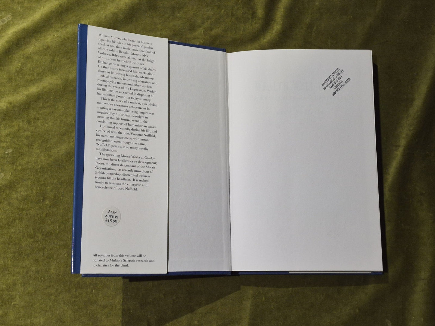 Wealth Well Given : Lord Nuffield - F John Minns , Alan Sutton 1994 1st HB DJ3