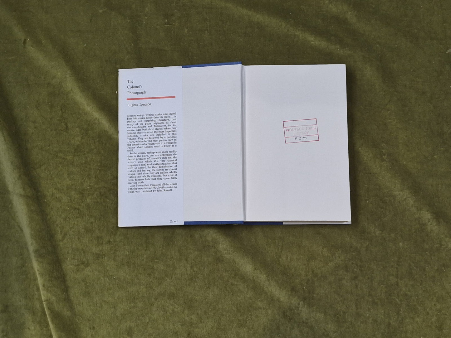 The Colonel's Photograph, - Eugene Ionesco , Faber 1967 1st HB DJ Ex Library3