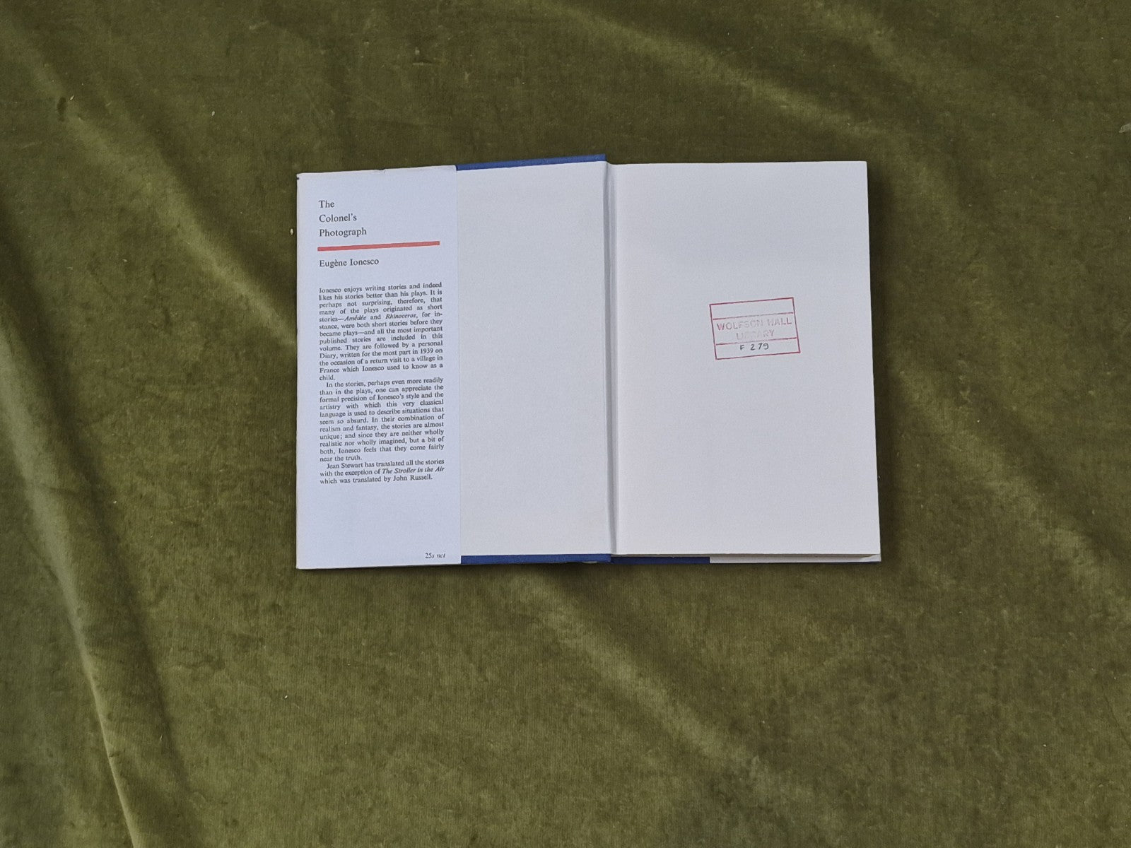 The Colonel's Photograph, - Eugene Ionesco , Faber 1967 1st HB DJ Ex Library3