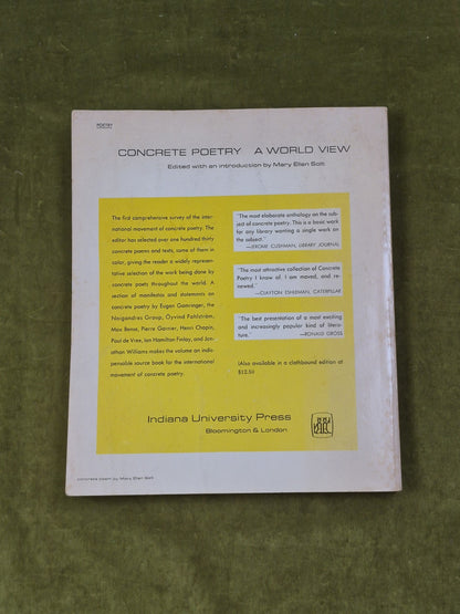 Concrete Poetry A World View Ed. by Mary Ellen Solt 1971 Indiana University PB1