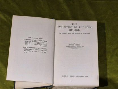 EVOLUTION OF THE IDEA OF GOD Grant Allen 1901 Grant Richards Hardcover4