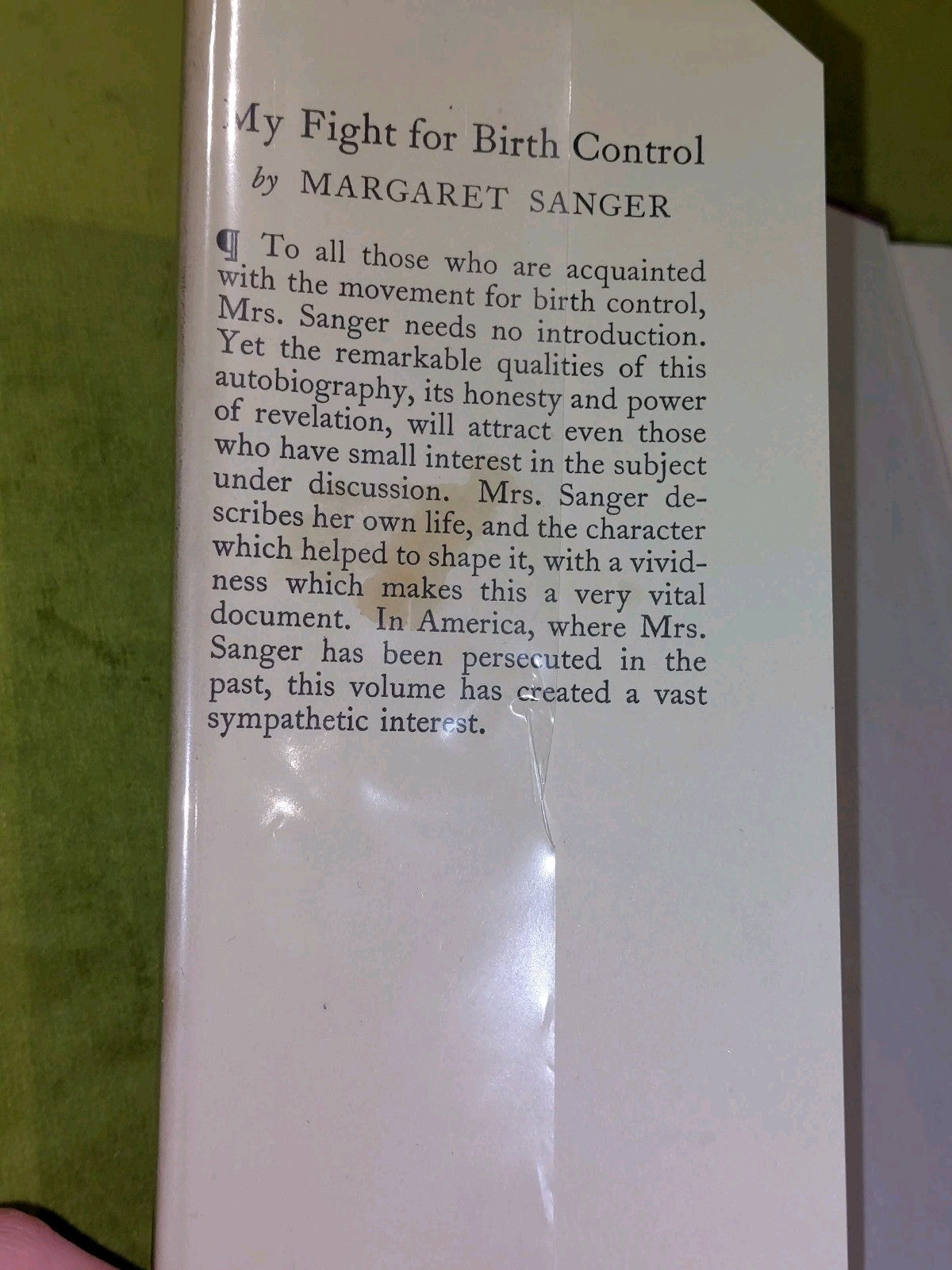 Margaret Sanger My Fight for Birth Control (1932) UK First Edition4