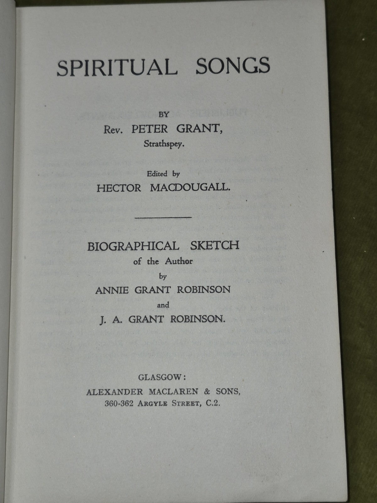 Sain Spioradail Padrug Grannd Spiritual Songs Peter Grant 1926 Hector Macdougall4