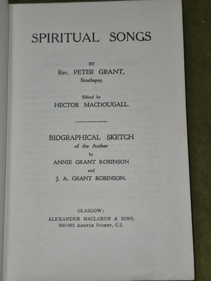 Sain Spioradail Padrug Grannd Spiritual Songs Peter Grant 1926 Hector Macdougall4