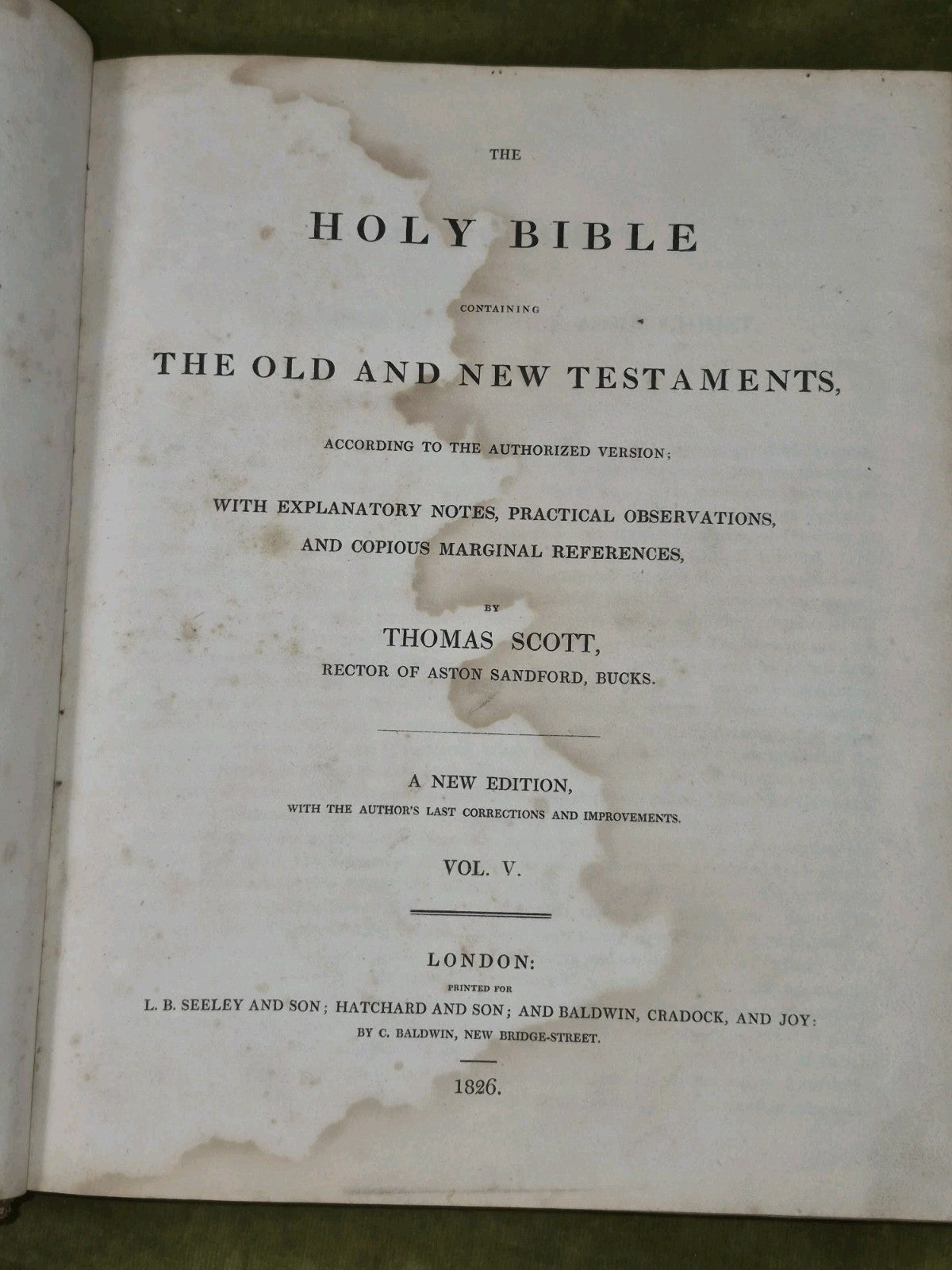 Thomas Scott's Bible Commentary Old and New Testaments 1826 Seeley 6 Volume Set12
