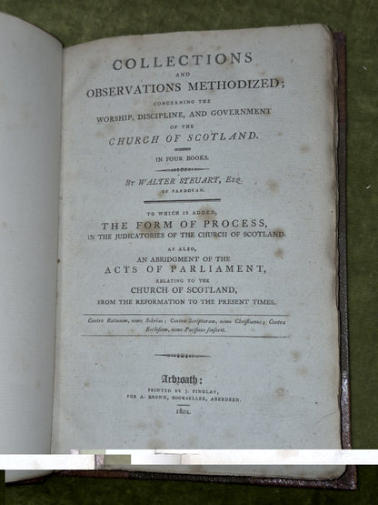 Church of Scotland Walter Steuart Arbroath 1802 Acts of Parliament4