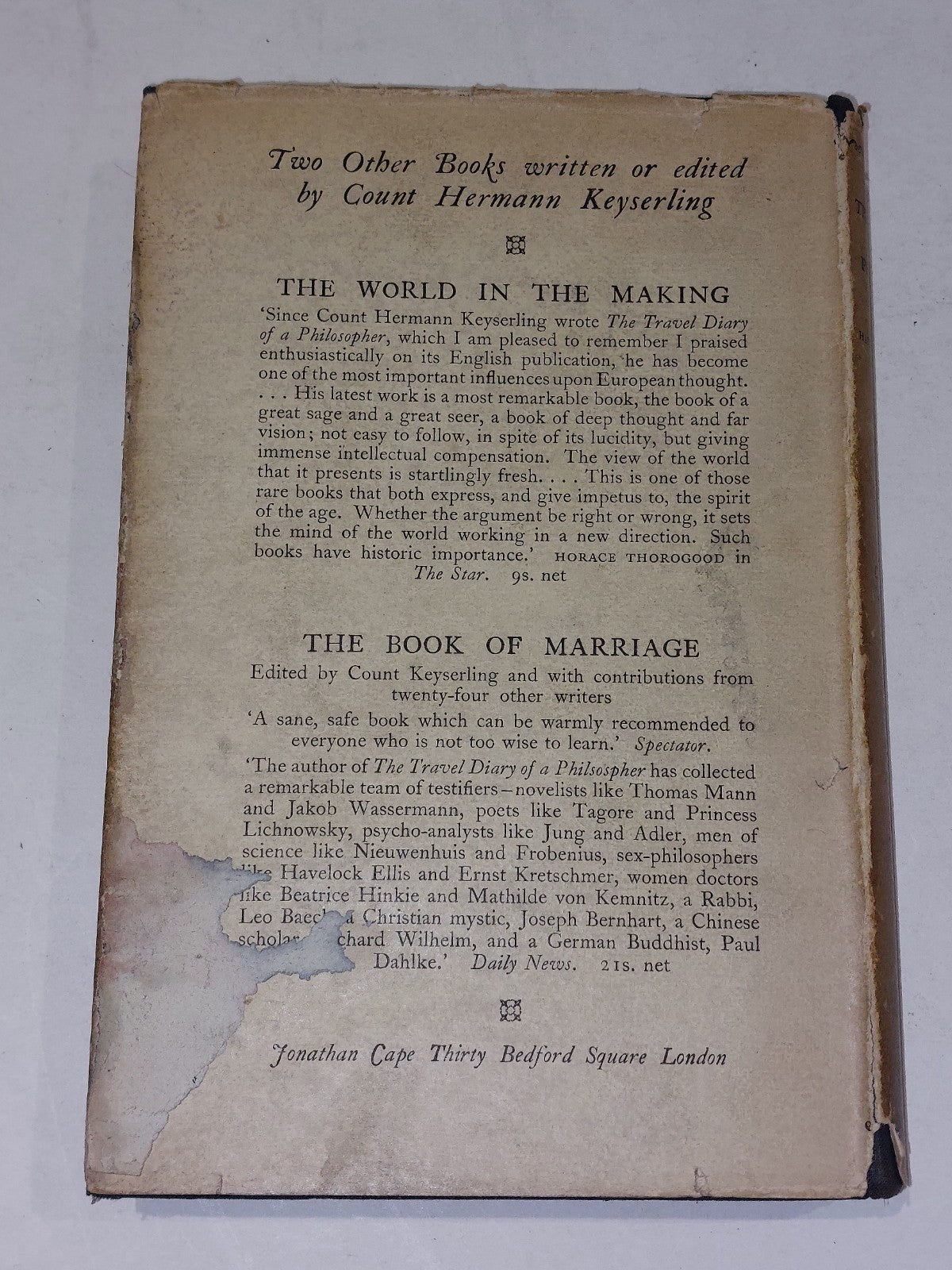 The Travel Diary Of A Philosopher by Count Hermann Keyserling, Complete (1927)1