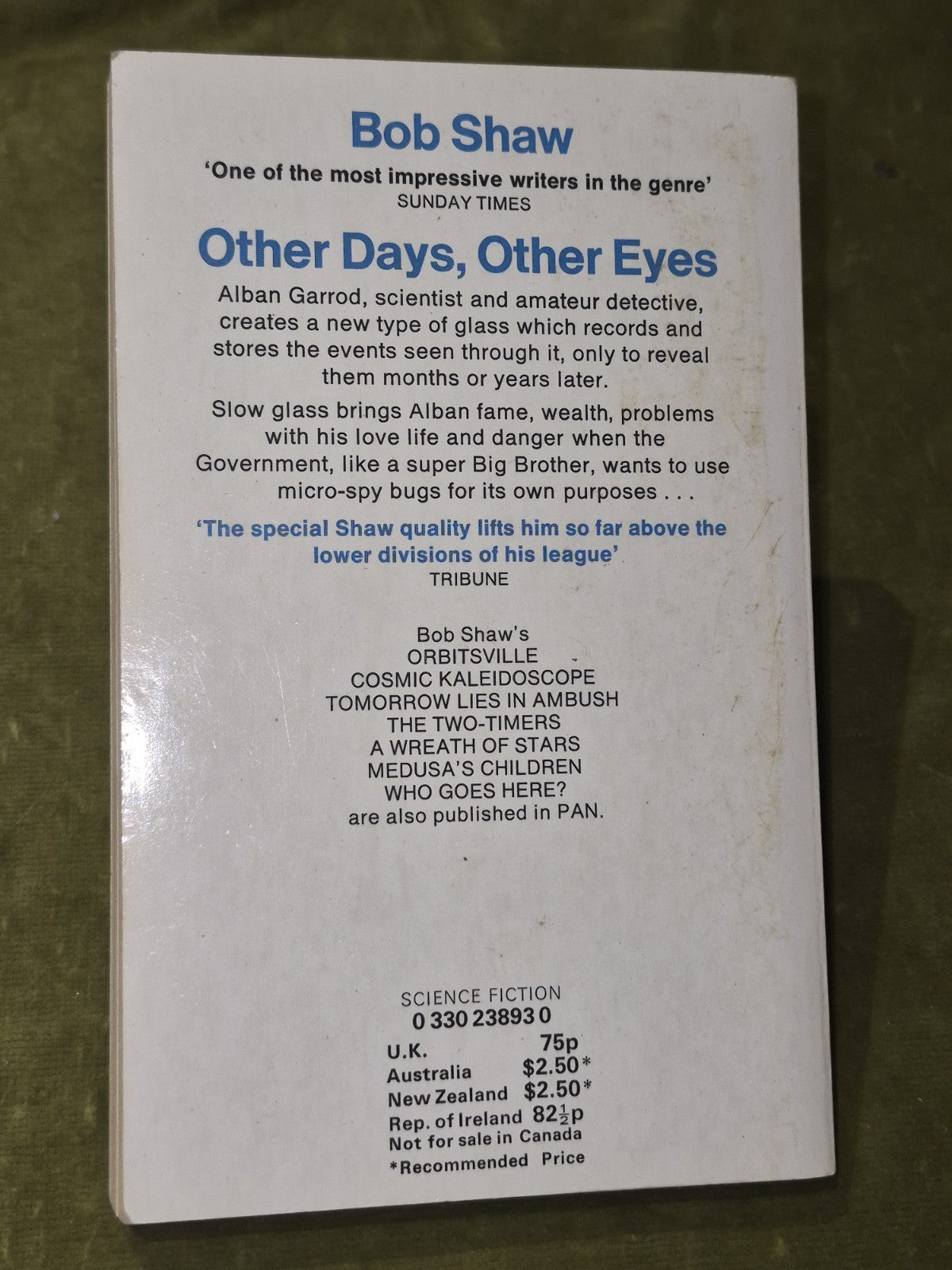 Other Days Other Eyes Bob Shaw Pan Science Fiction 19742