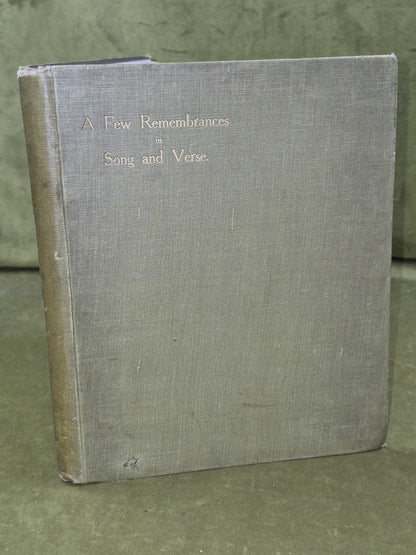 Remembrances in Song and Verse 1913 SIGNED - Fulton0