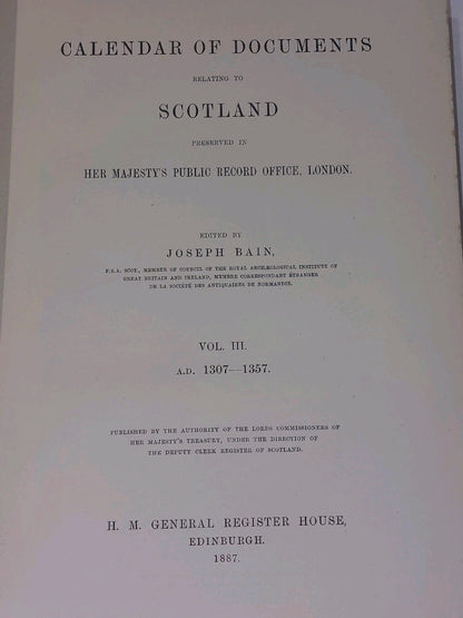 Calendar Of Documents Relating To Scotland 4 Volume Set. 14