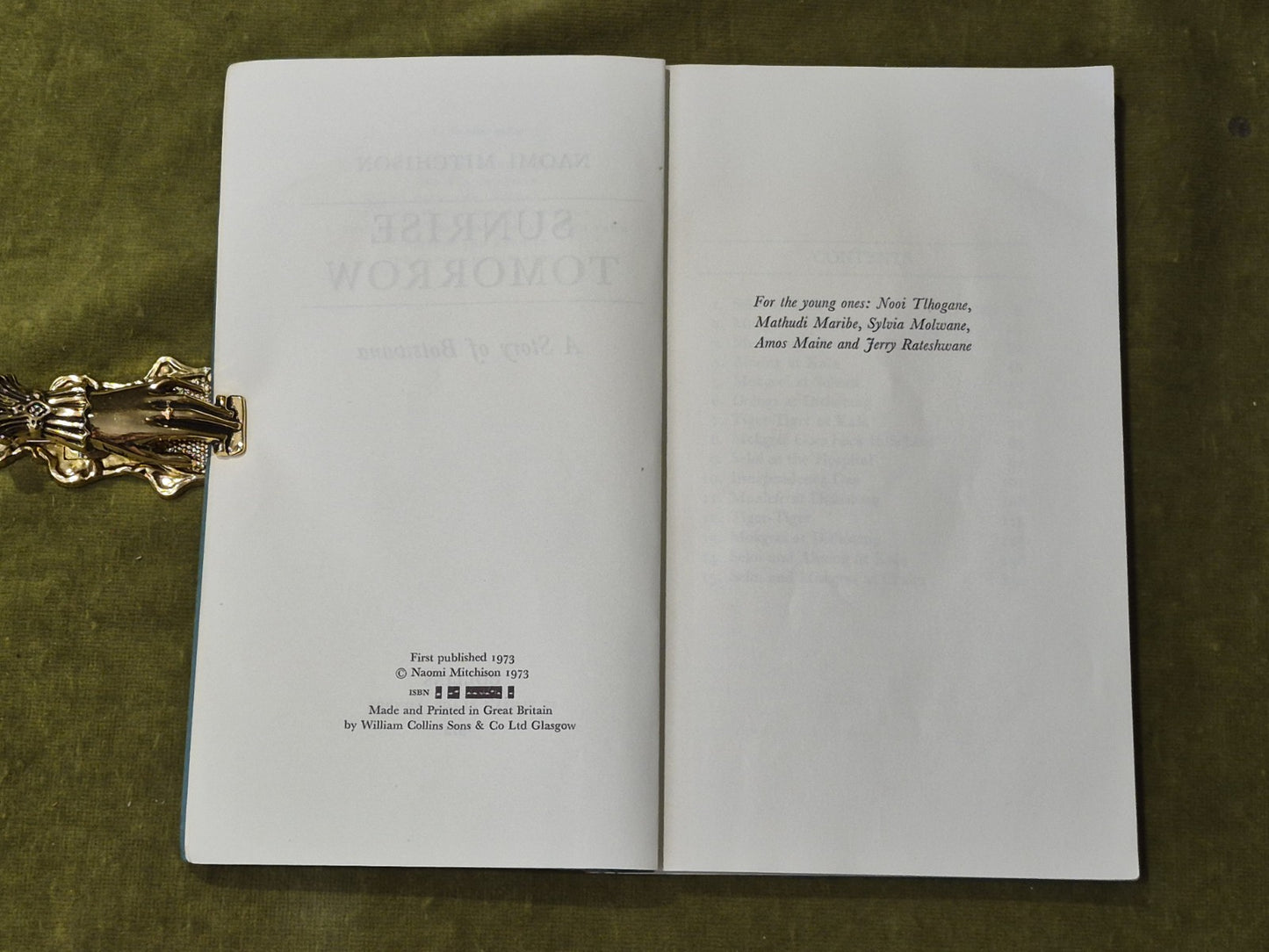 Naomi Mitchison - Sunrise Tomorrow - ADVANCE UNCCORRECTED PROOF PB collins5