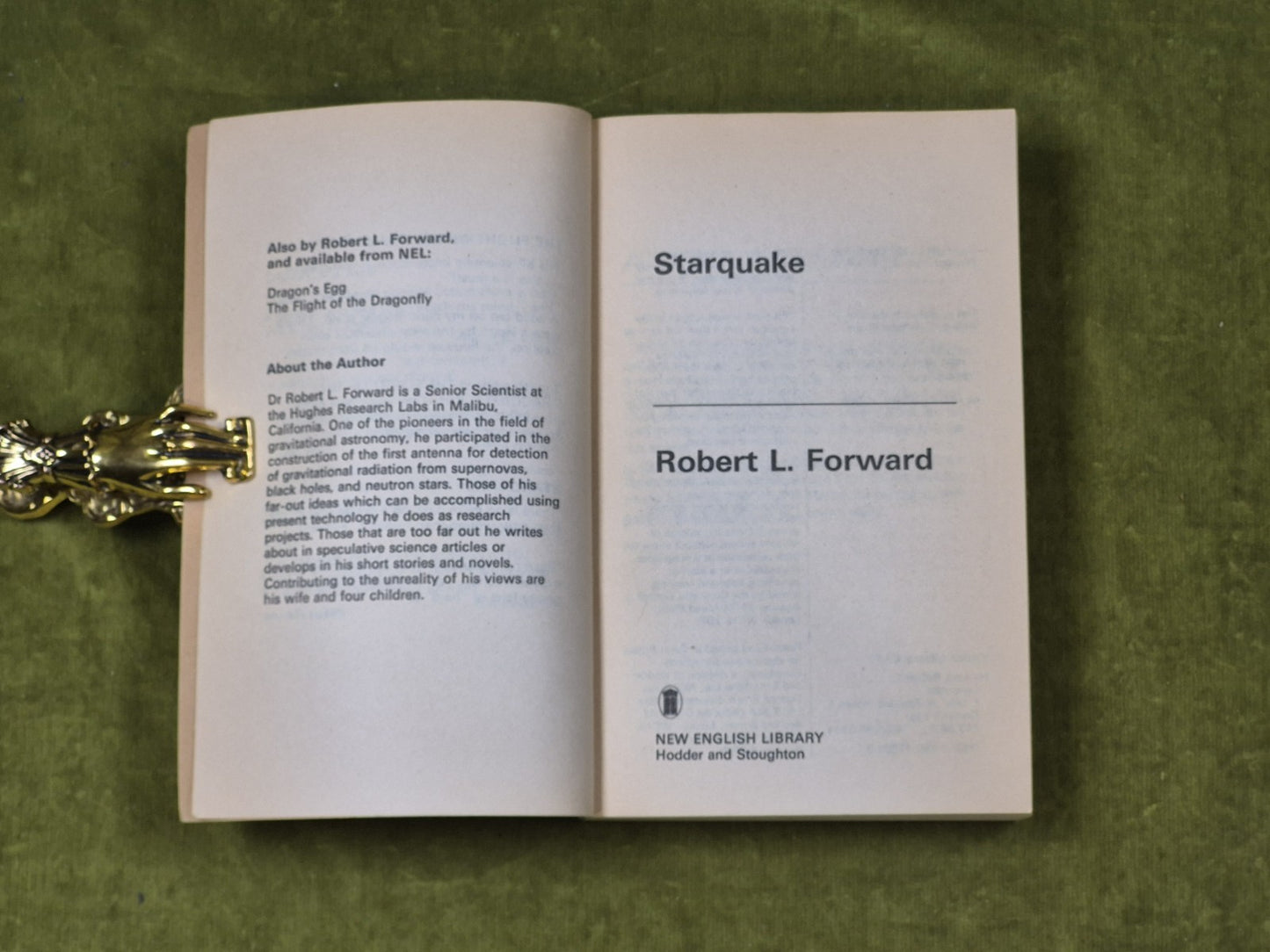 Starquake by Robert L. Forward New English Library 1988 1st UK PB3