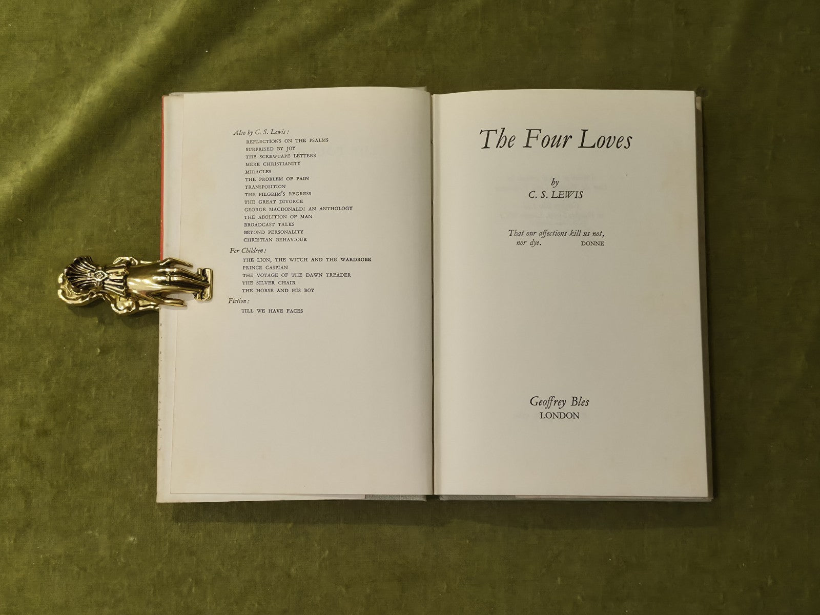 The Four Loves - C S Lewis , Geoffrey Bles , 1960 1st HB DJ3