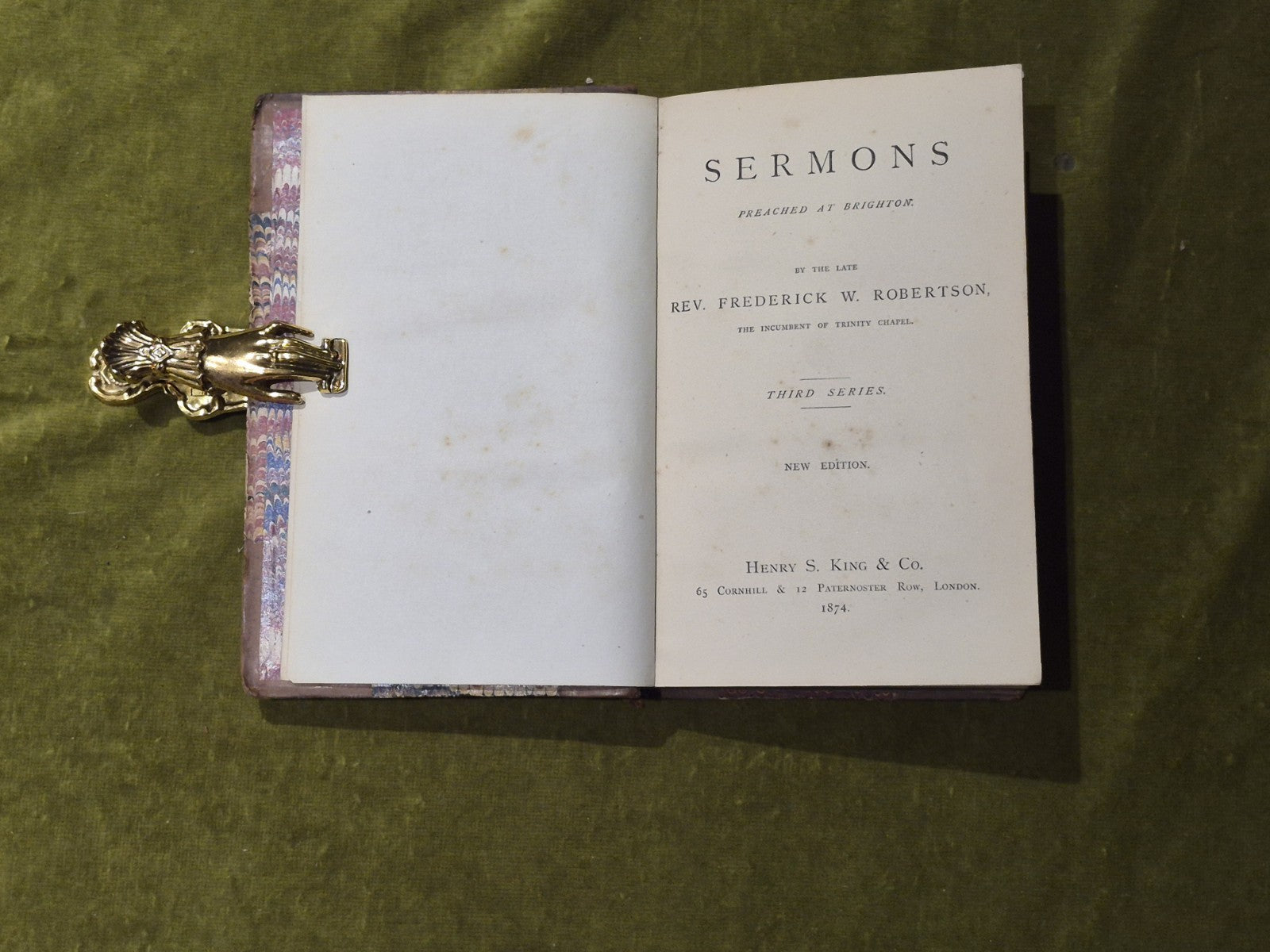 Sermons Preached At Brighton - Rev Frederick W Robertson Third Series New 18743