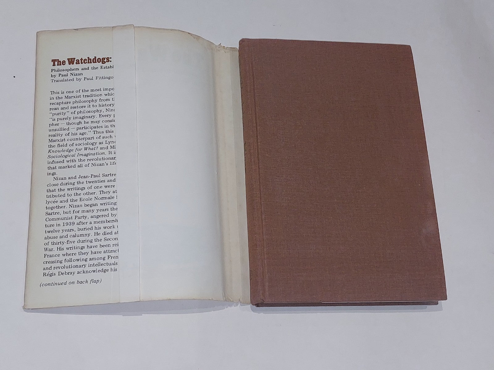 The Watchdogs: Philosophers by Paul Nizan - [Monthly Review] 1st Ed 1971 - Hb 2
