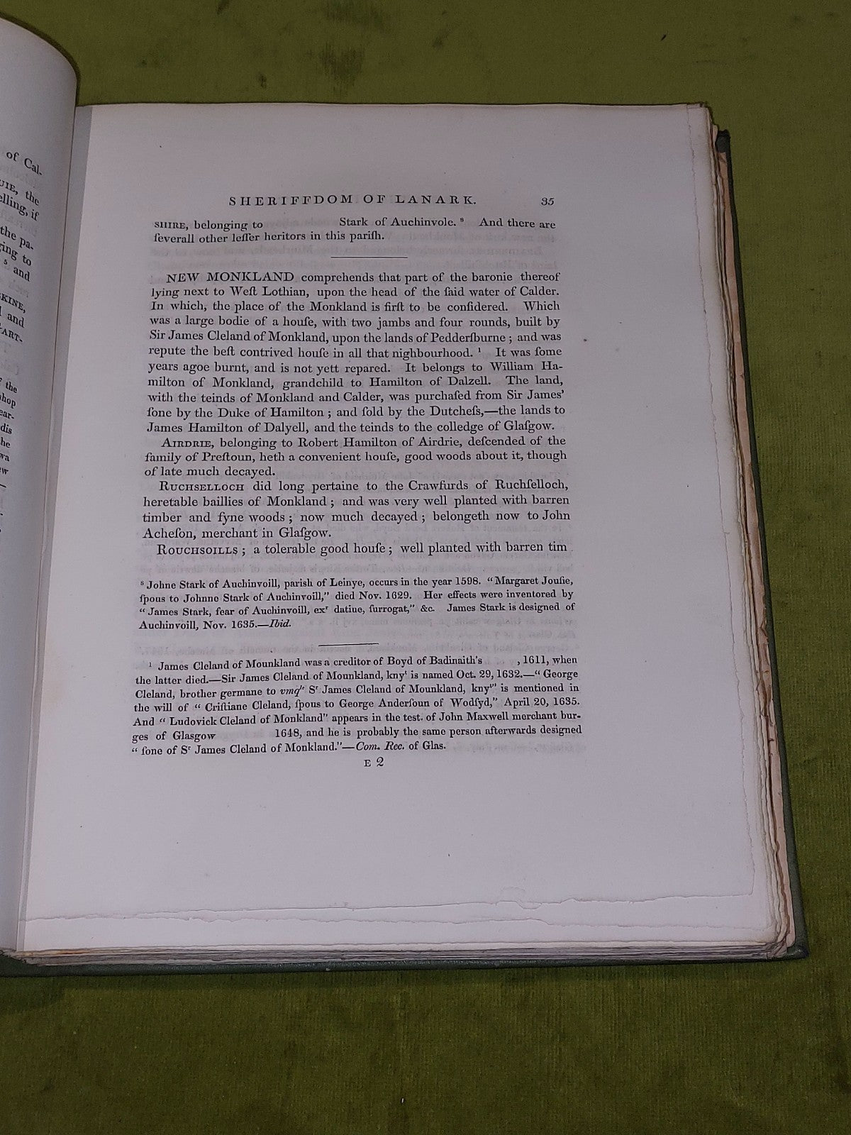 Descriptions Of The Sheriffdoms Of Lanark And Renfrew (1831) William Hamilton Hb5