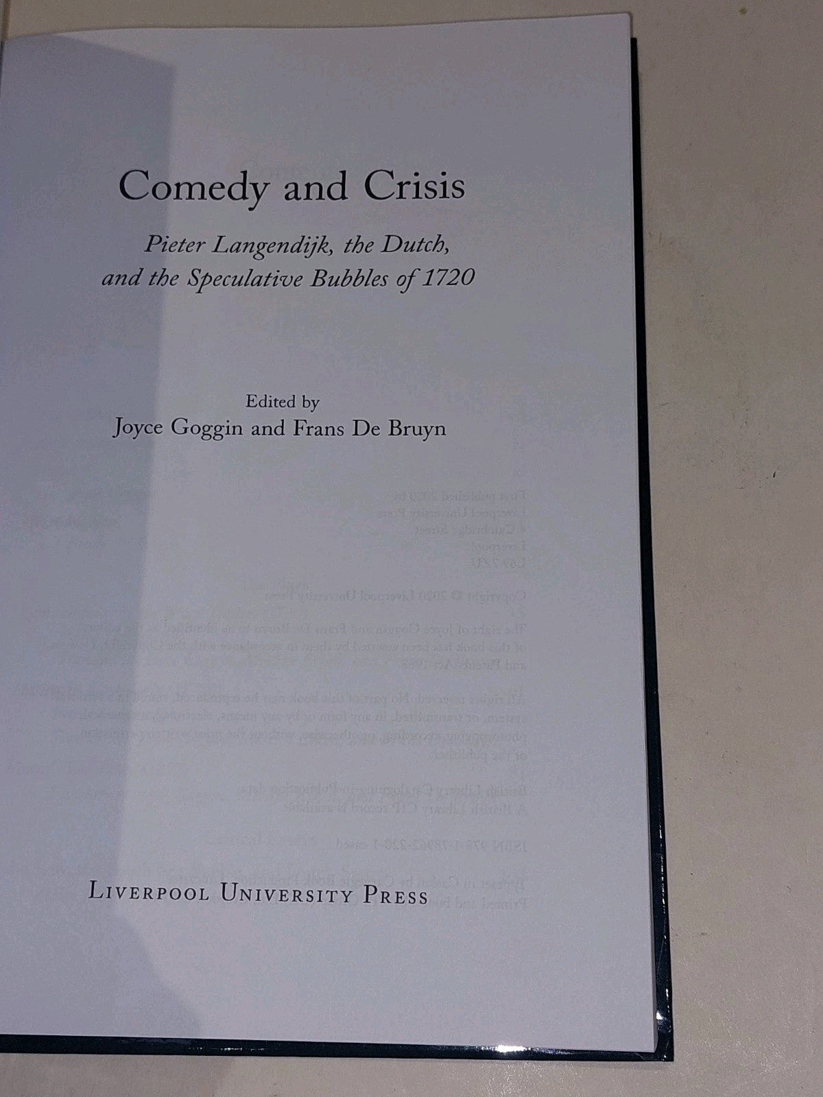 Comedy and Crisis - Joyce Goggin & Frans De Bruyn (2020) [Liverpool Uni Press] 2