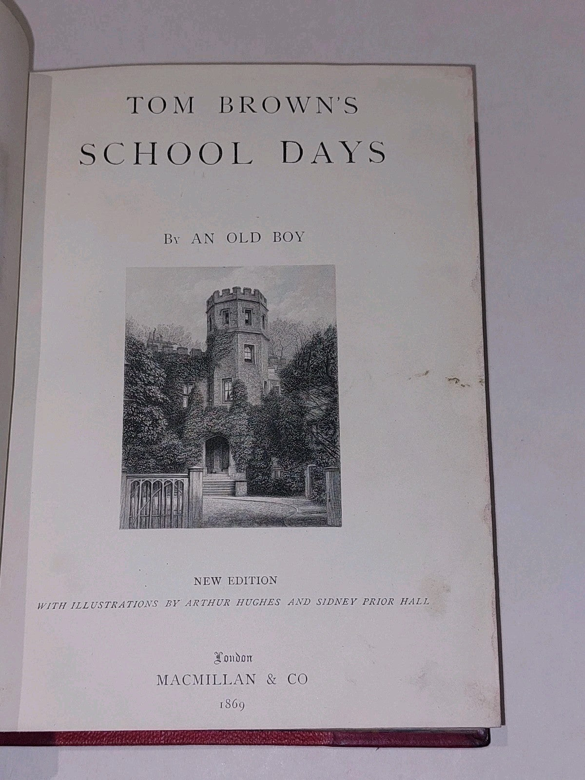 Tom Brown's School Days By An Old Boy (1869) [Macmillan & Co] Quarter Leather Hb2
