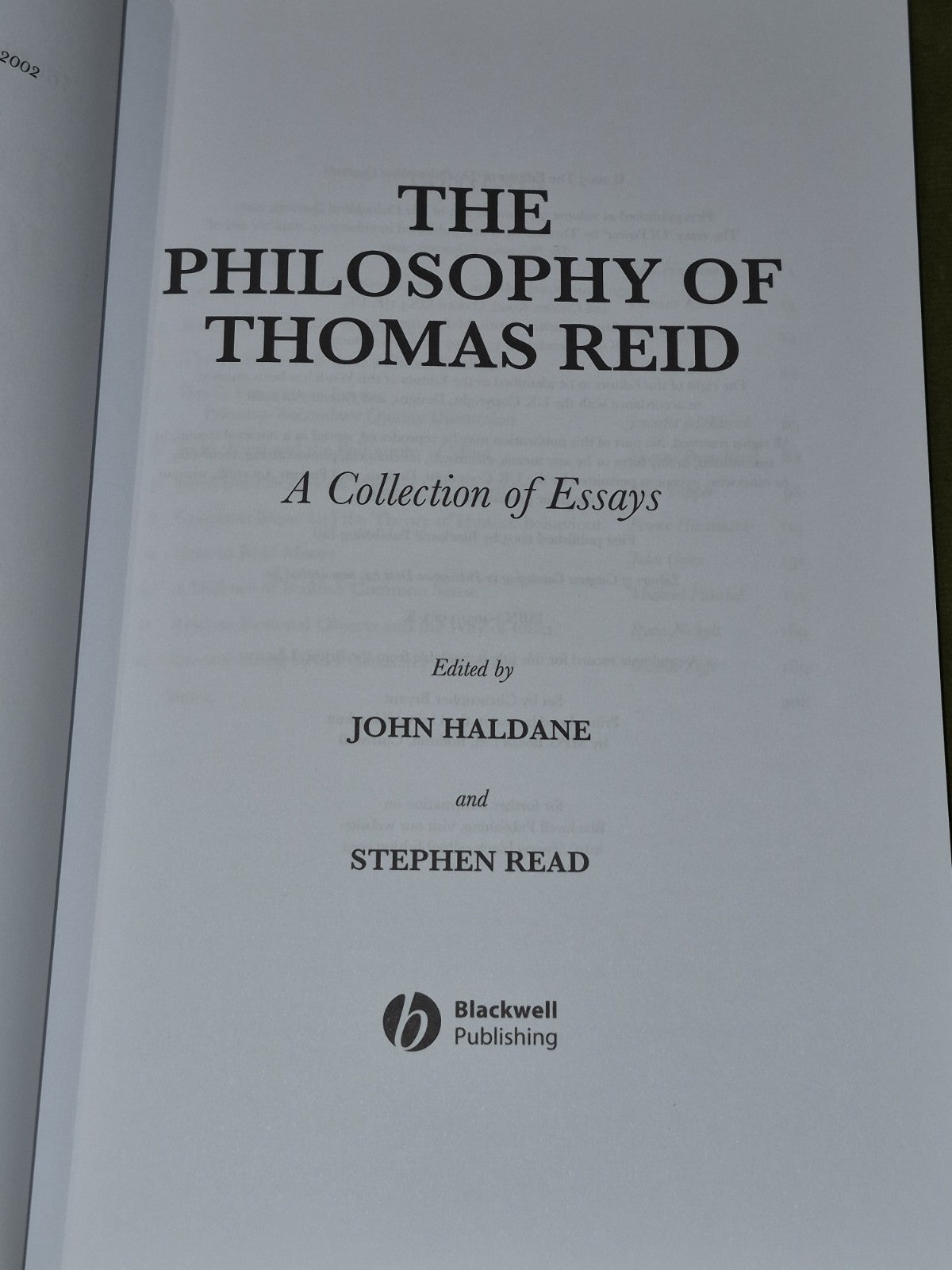 The Philosophy of Thomas Reid (2003 Paperback) John Haldane, Stephen Read4