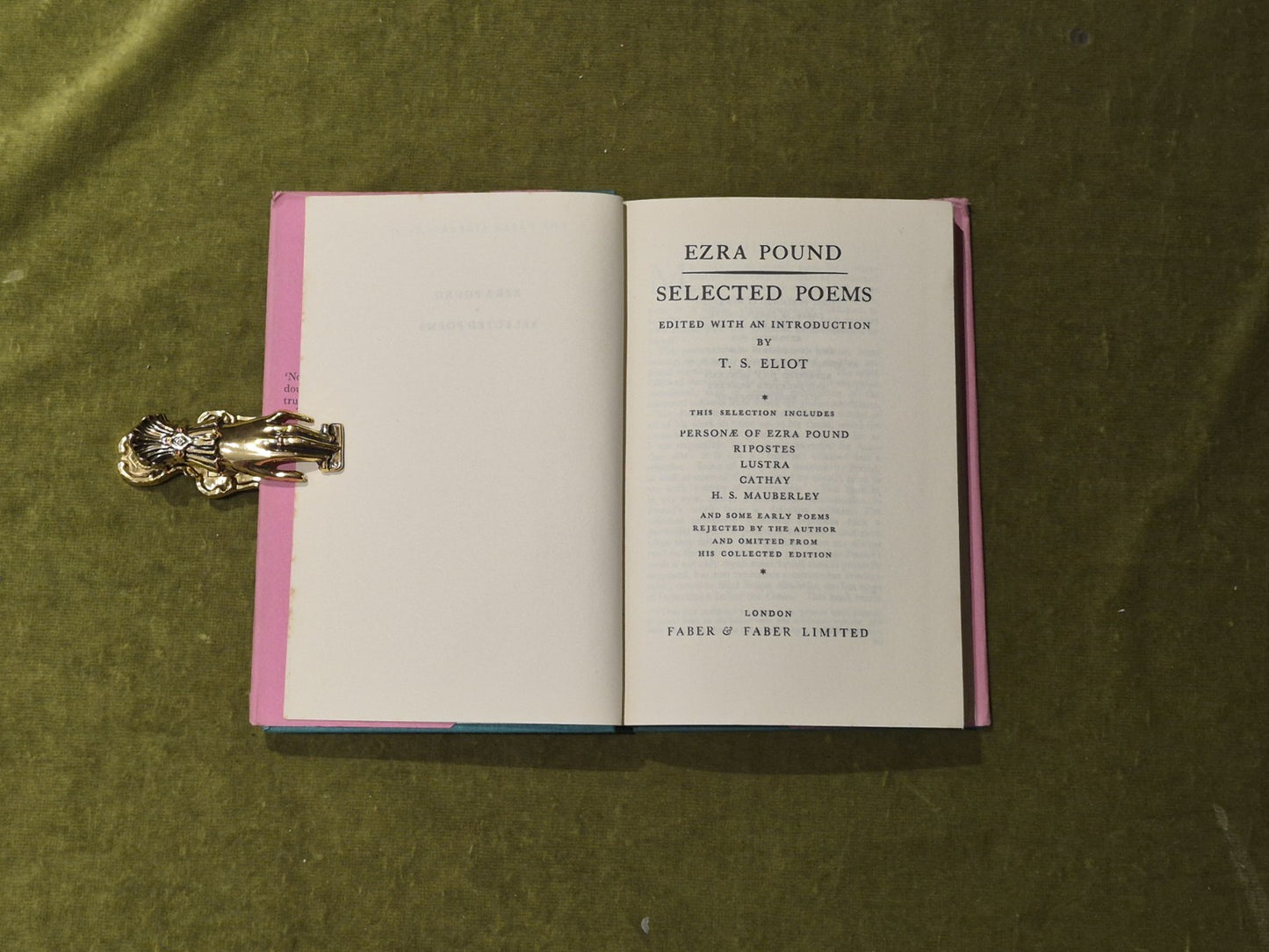 Selected Poems by Ezra Pound , Faber & Faber 1935 Early New Edition HB DJ3
