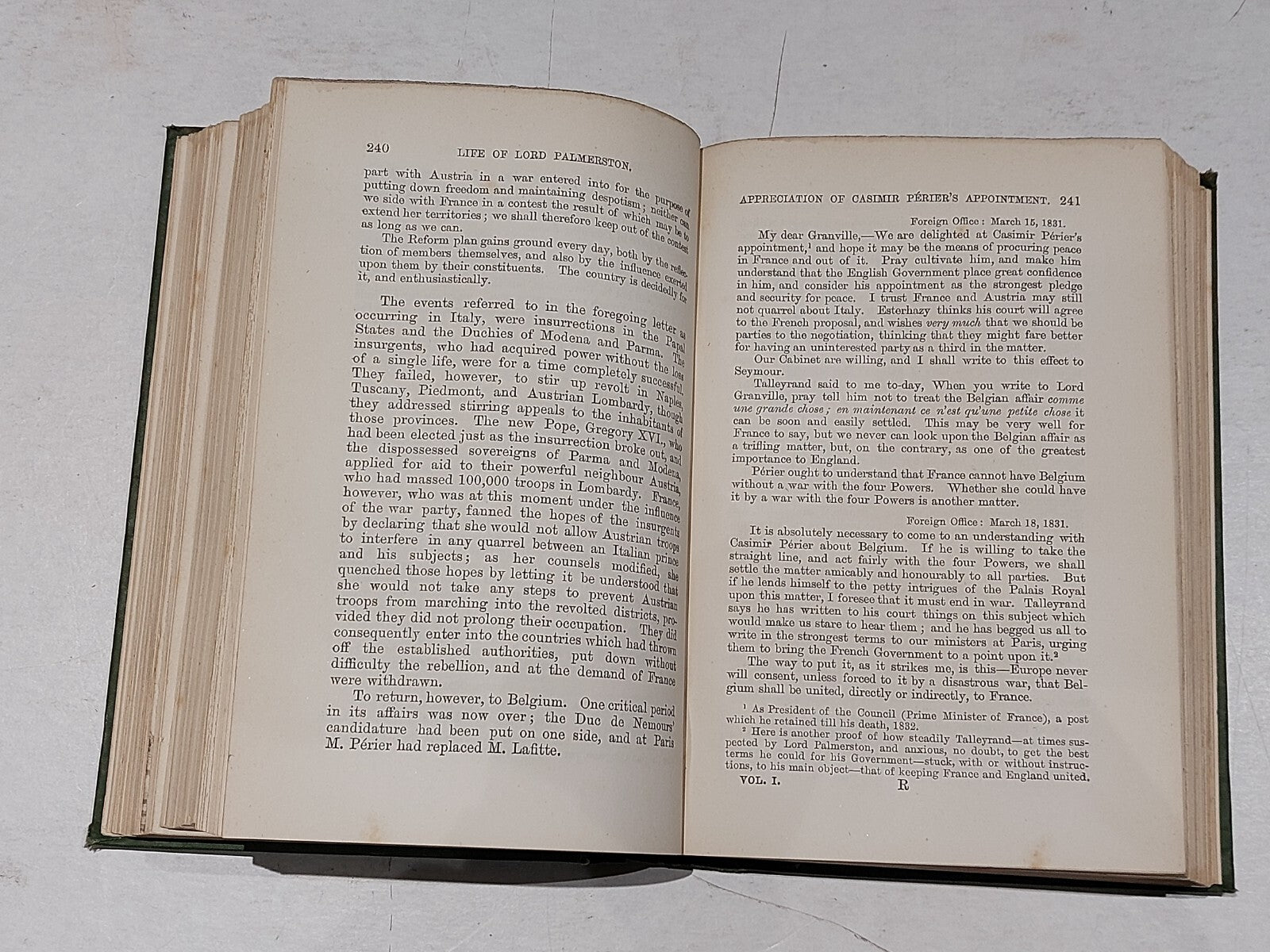 Life of Lord Palmerston (vol. 1) By Evelyn Ashley (1879) Hb Book6