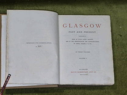 GLASGOW Past & Present - Vol 1-3 - David Robertson & Co 1884 Limited Ed. 338/5003