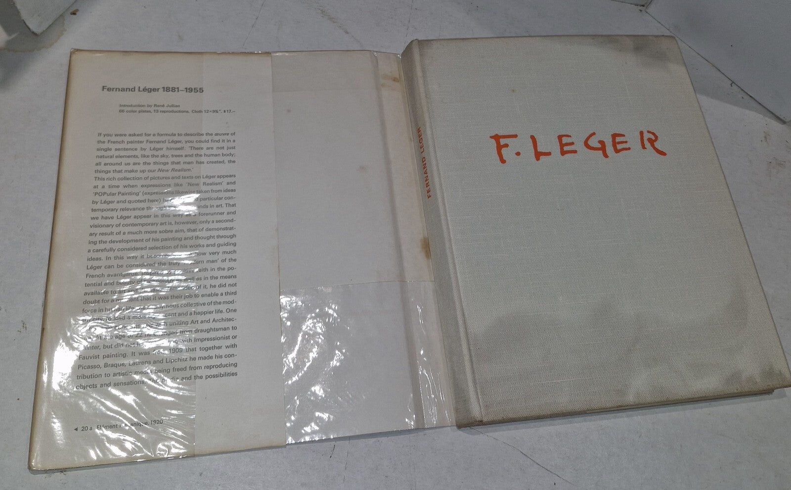 Fernand Leger 1881 - 1955 Introduction by Rene Jullian 1970 Editions Beyeler 1