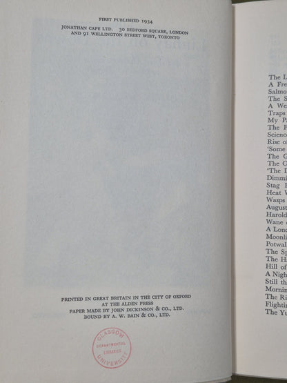 The Linhay on the Downs by Henry Williamson. 1934 1st Edition Jonathan Cape DJ7