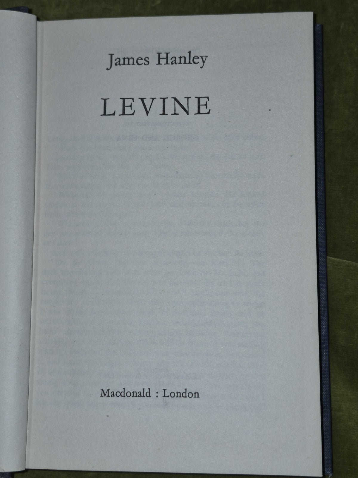 Levine James Hanley 1956 First Edition Second Impression DJ3