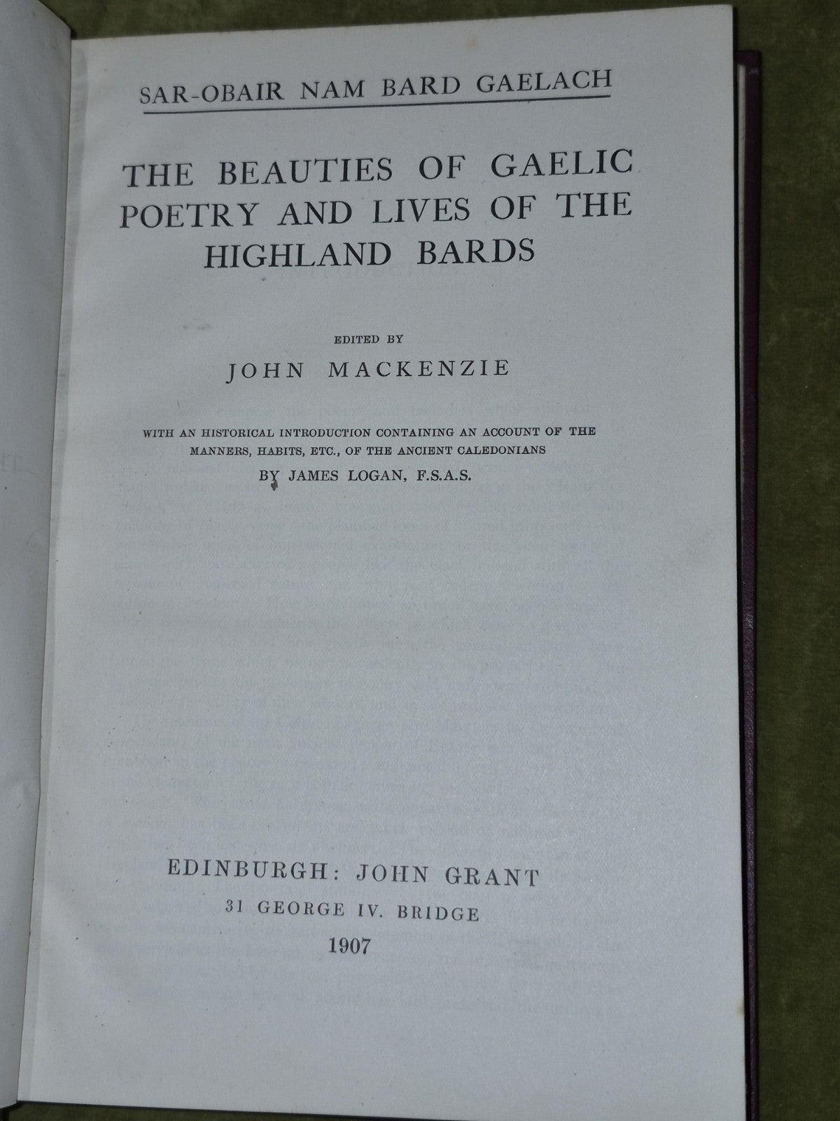 The Beauties of Gaelic Poetry Highland Bards 1907 John Mackenzie John Grant4