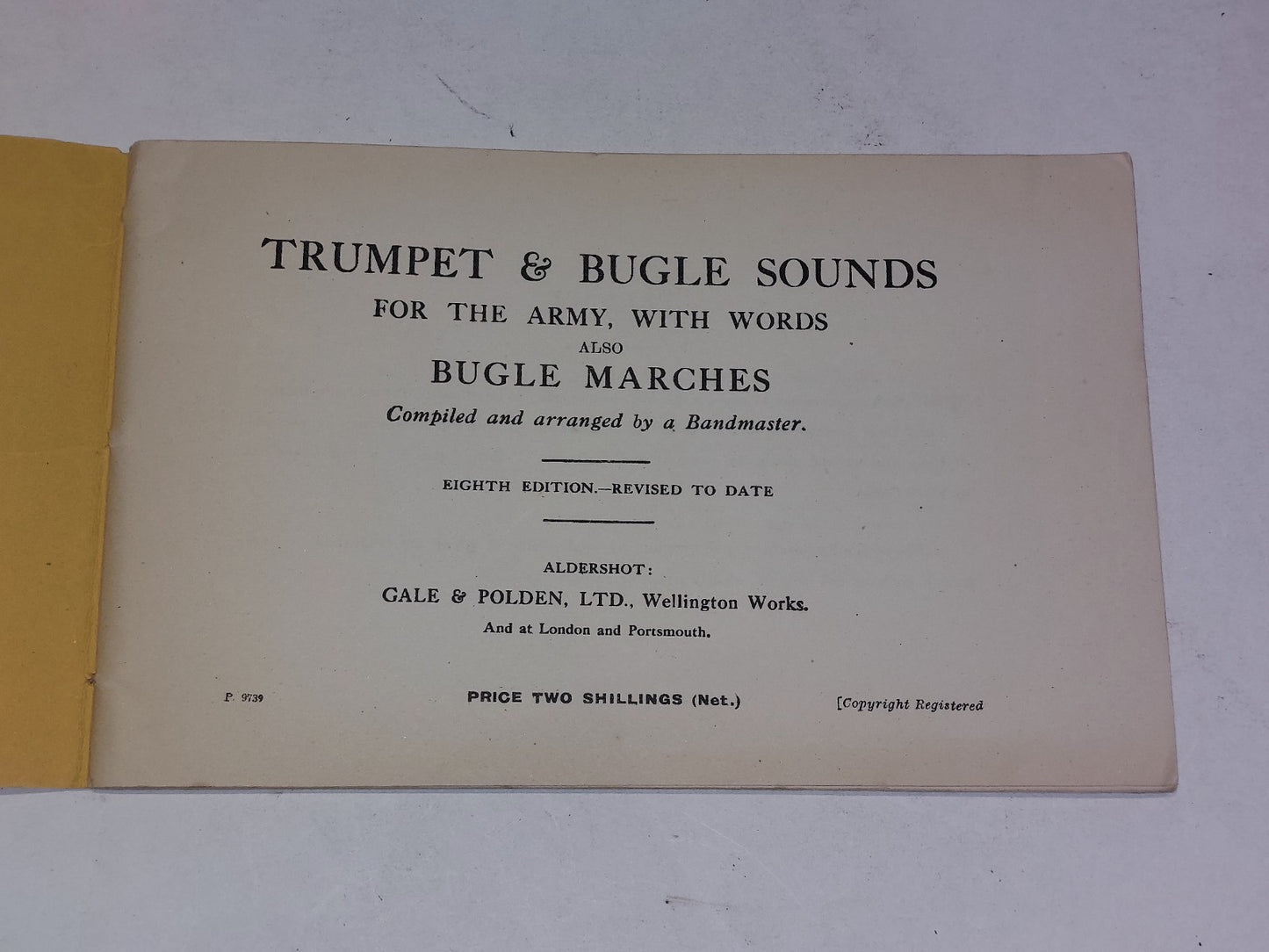 Trumpet and Bugle Sounds for the Army With Words [Gale & Polden] Pb Book Rare1
