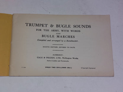 Trumpet and Bugle Sounds for the Army With Words [Gale & Polden] Pb Book Rare1