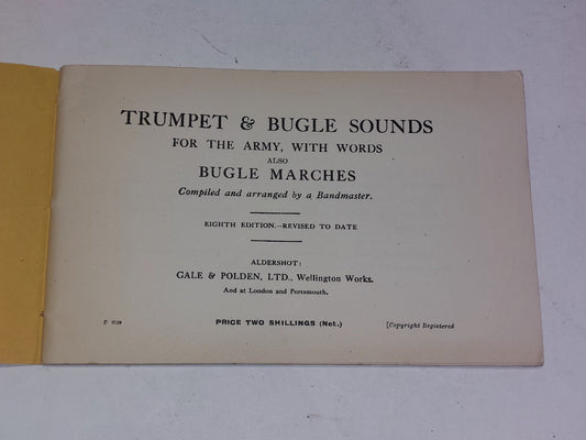 Trumpet and Bugle Sounds for the Army With Words [Gale & Polden] Pb Book Rare1