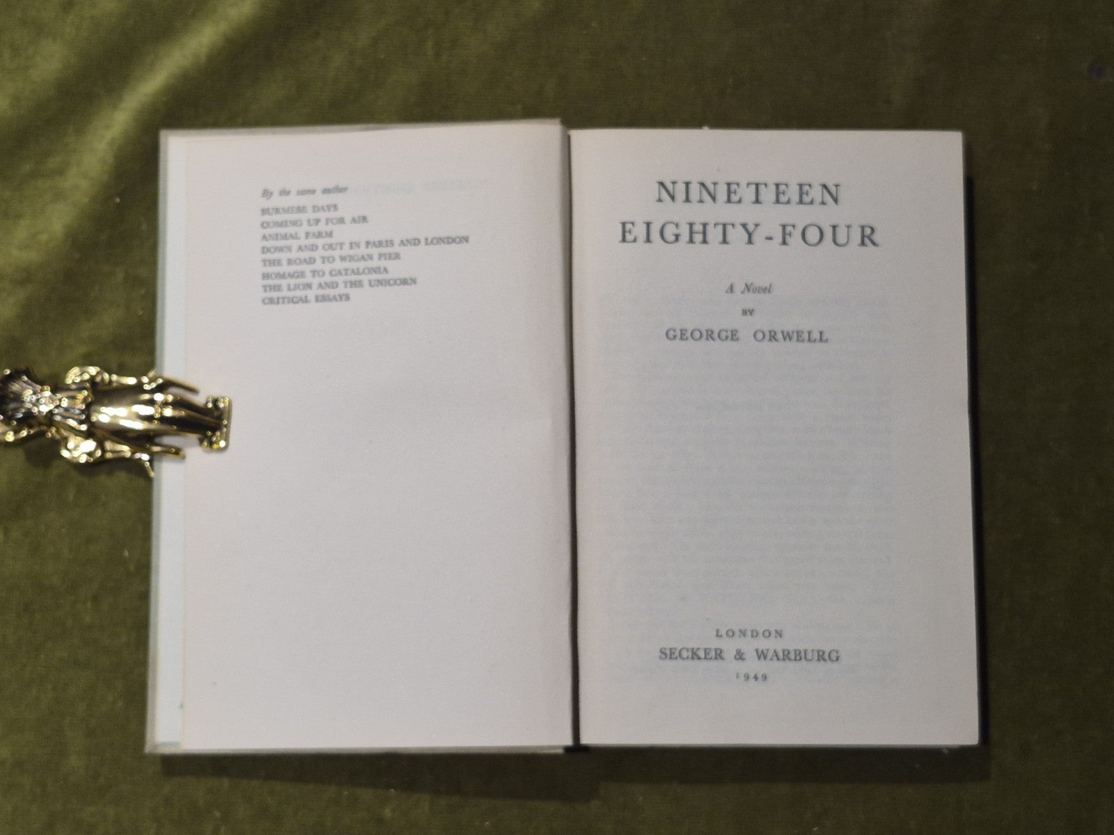 Nineteen Eighty-Four George Orwell , Secker & Warburg London 1st 1949 HB4