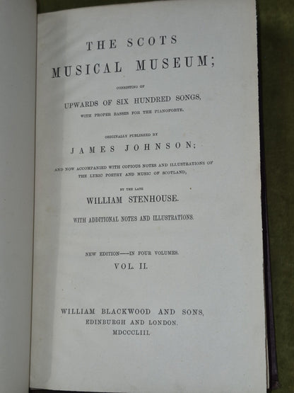 The Scots Musical Museum Burns 1853 William Blackwood William Stenhouse7