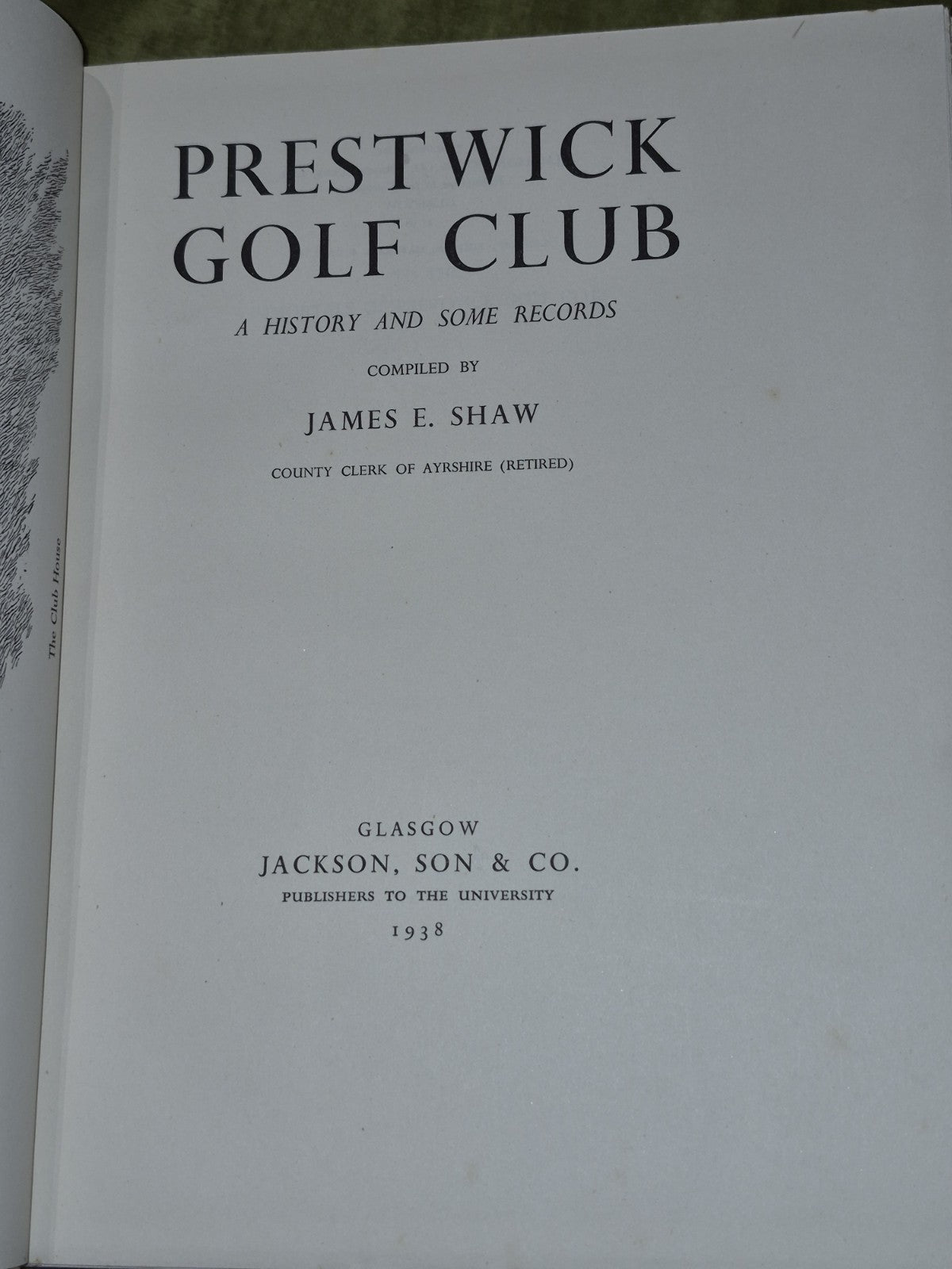 Prestwick Golf Club James E Shaw 1938 Jackson Glasgow5