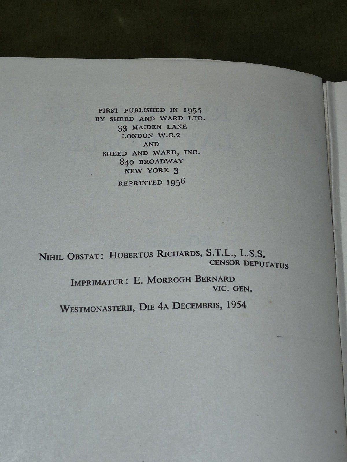 A Retreat For Lay People - Ronald Knox - Sheed and Ward - 1956 Hb3