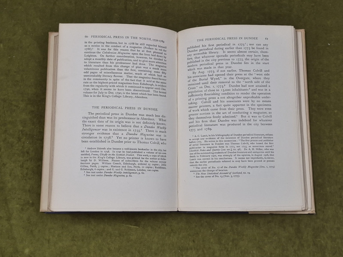 The Scottish Periodical Press 1750-1789 - Mary Elizabeth Craig 1931 1st HB DJ5