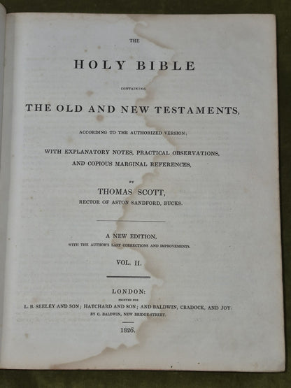 Thomas Scott's Bible Commentary Old and New Testaments 1826 Seeley 6 Volume Set8