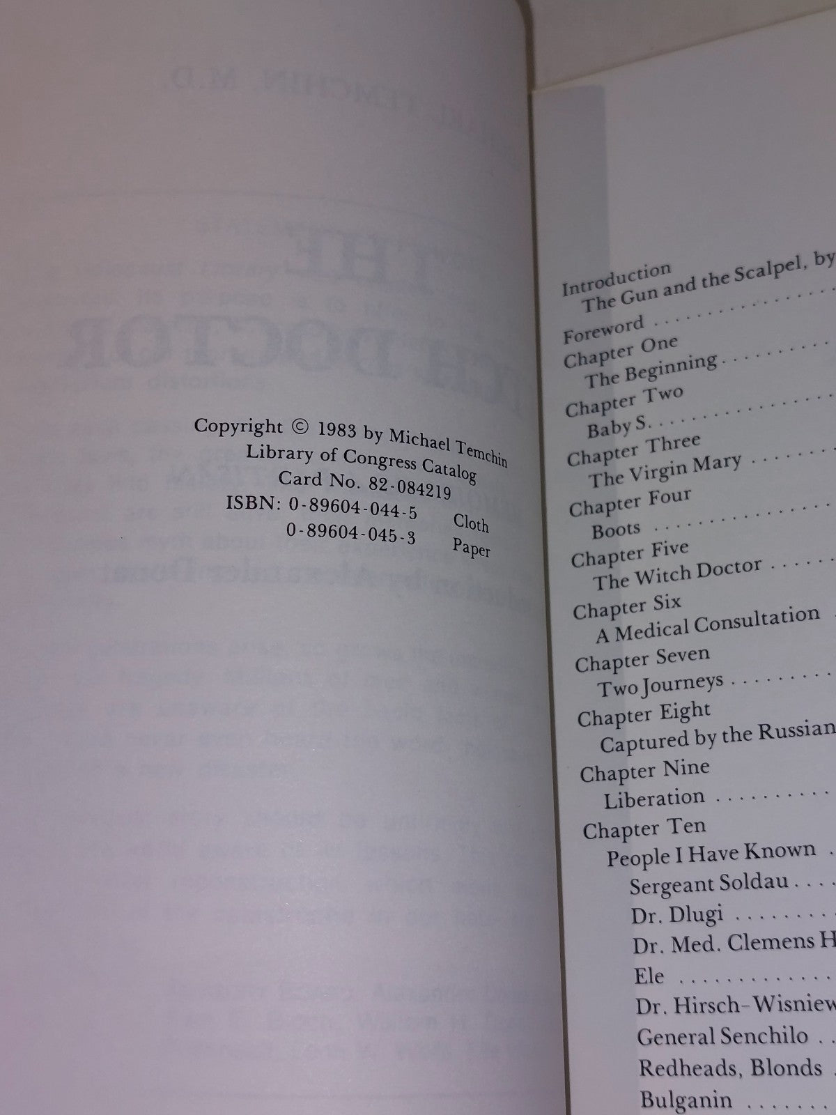 The Witch Doctor: Memoirs of a Partisan by Michael Temchin (1983) Pb4