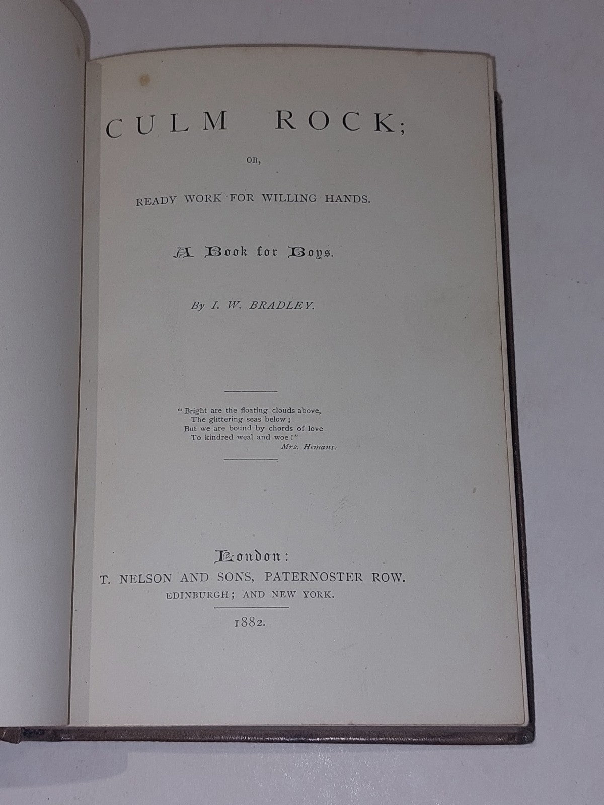 Culm Rock by I. Bradley Beautifully Bound 1882 19th Century Book For Boys3