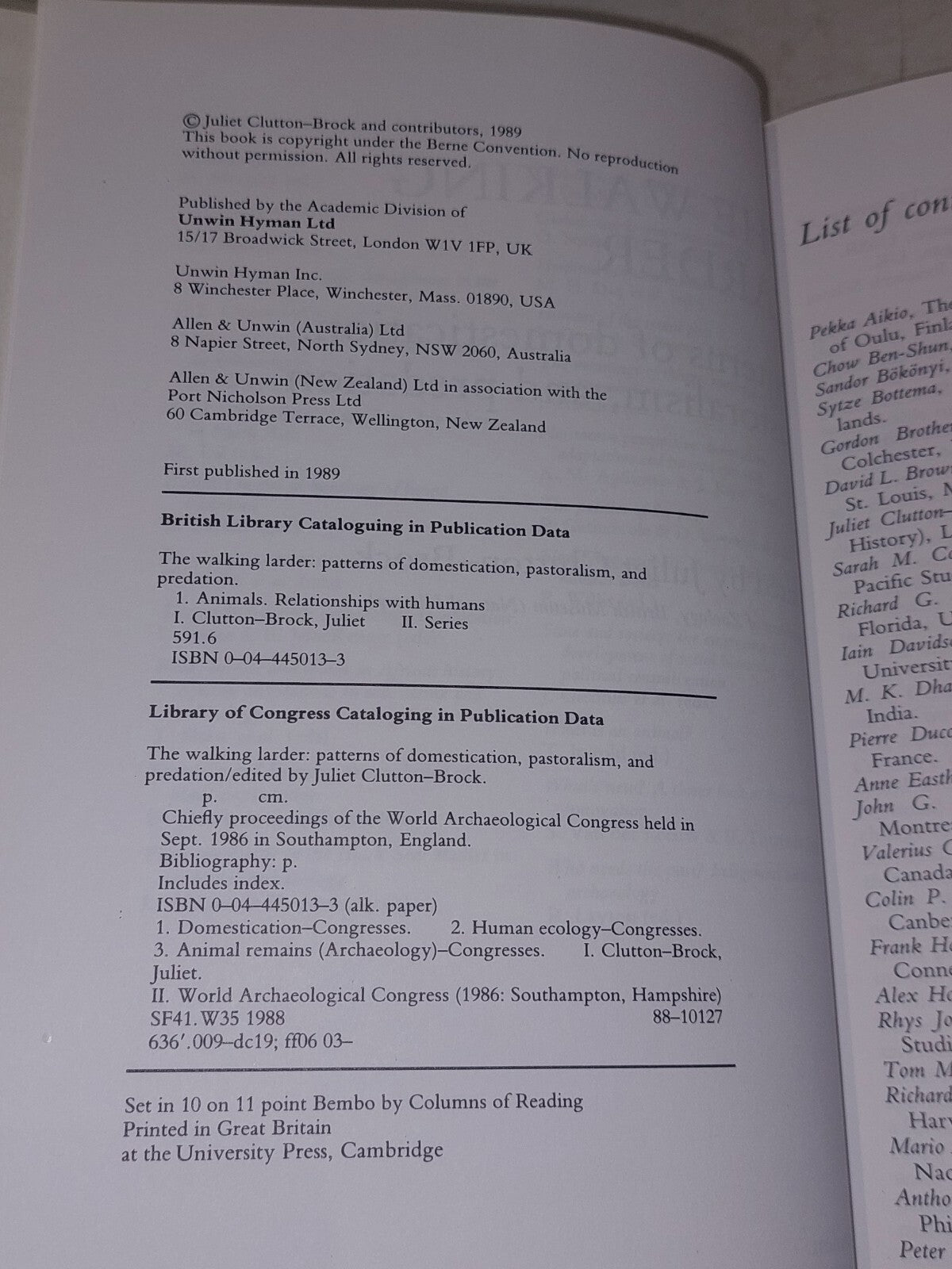 The Walking Larder: Patterns of Domestication, Pastoralism, and Predation 3