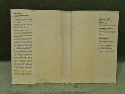 Set Theory - Introduction To Large Cardinals - Frank Drake - Studies In Logic3