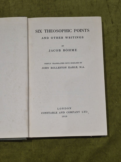 Six Theosophic Points and Other Writings by Jacob Böhme London, 19194