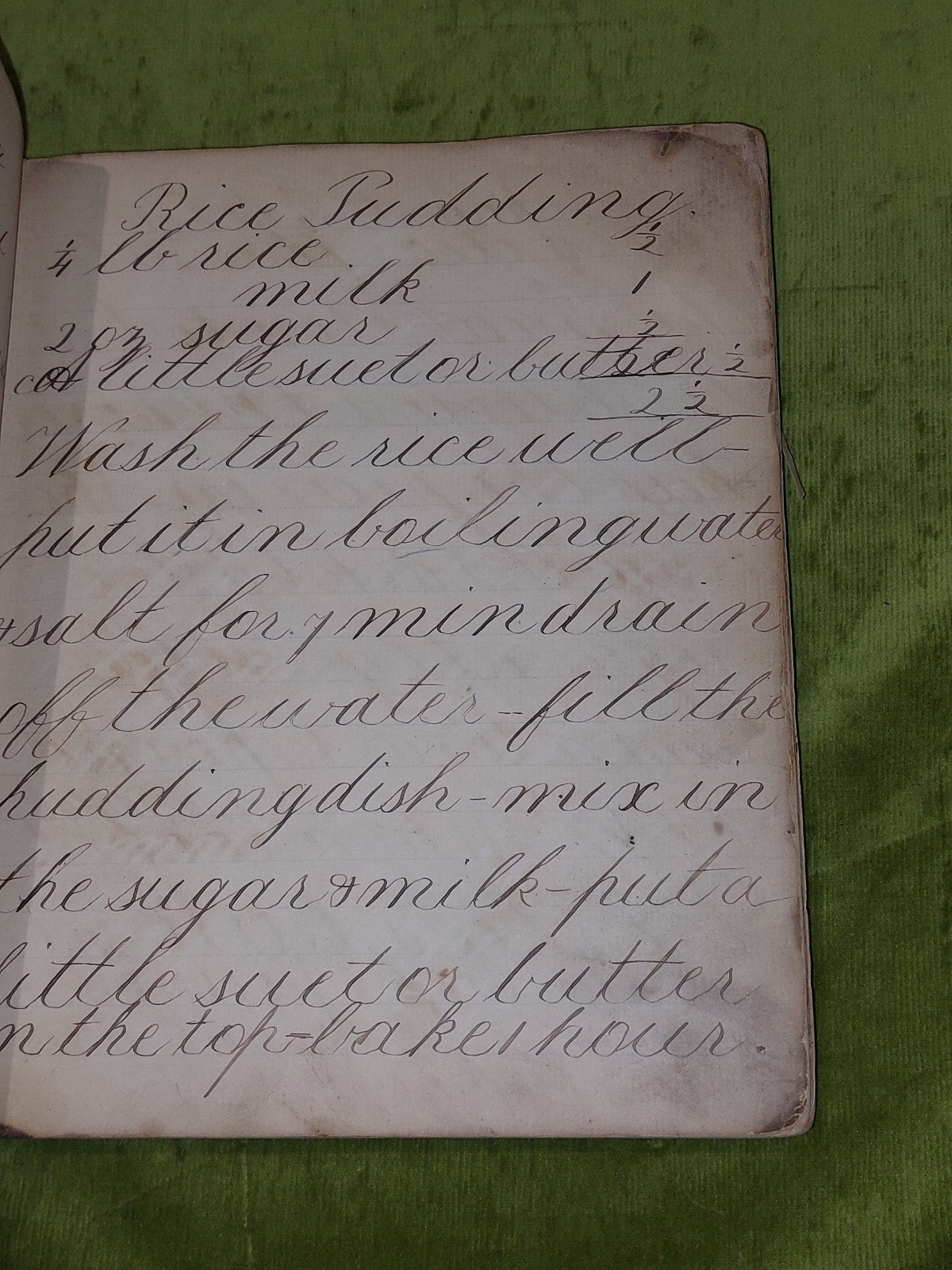 19th Century Handwritten Recipe /Cookery Book, Children's - Dumbarton Circa 18506