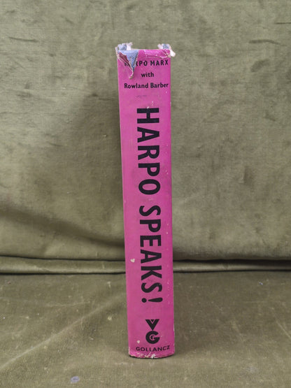 Harpo Marx, Rowland Barber / HARPO SPEAKS 1st Edition 1961 Gollancz HB DJ2