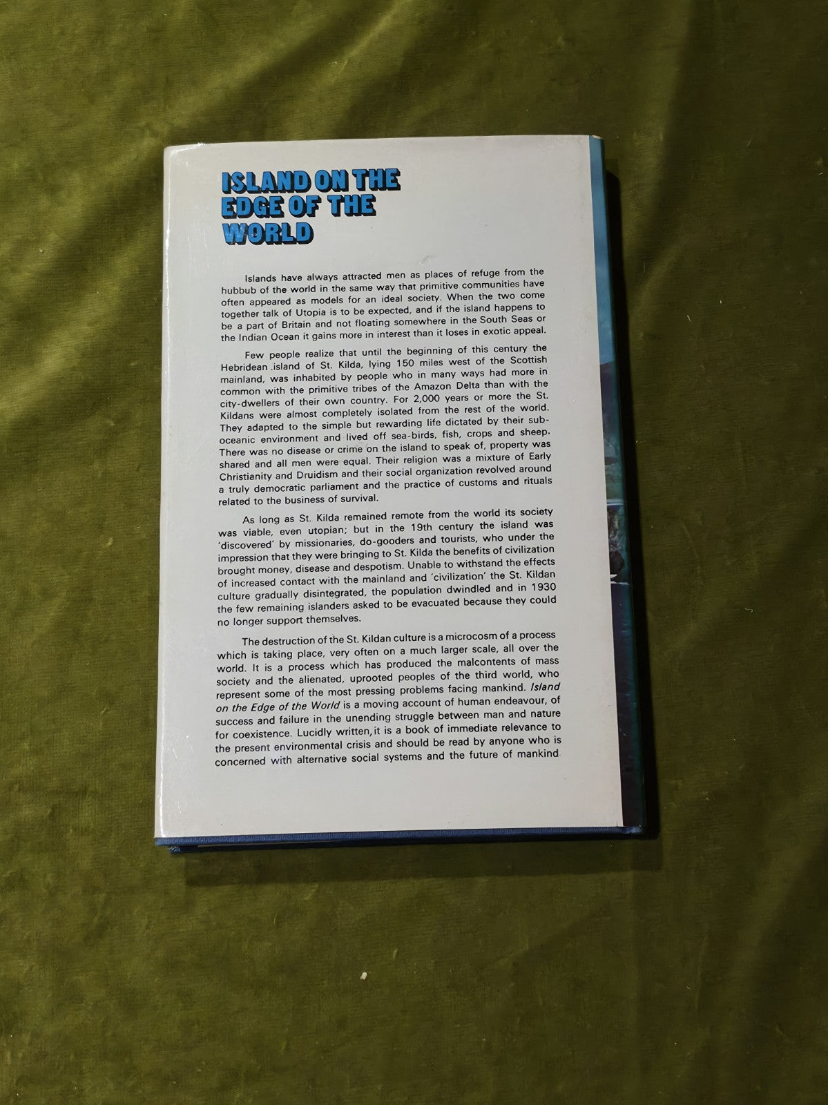 Island on the Edge of the World utopian St Kilda and its passing Charles Maclean1