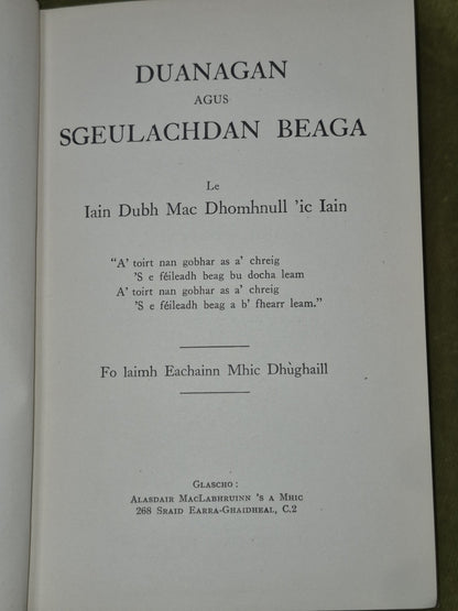 Duanagan Agus Sgeulachdan Beaga John Maclennan Storyettes 19373