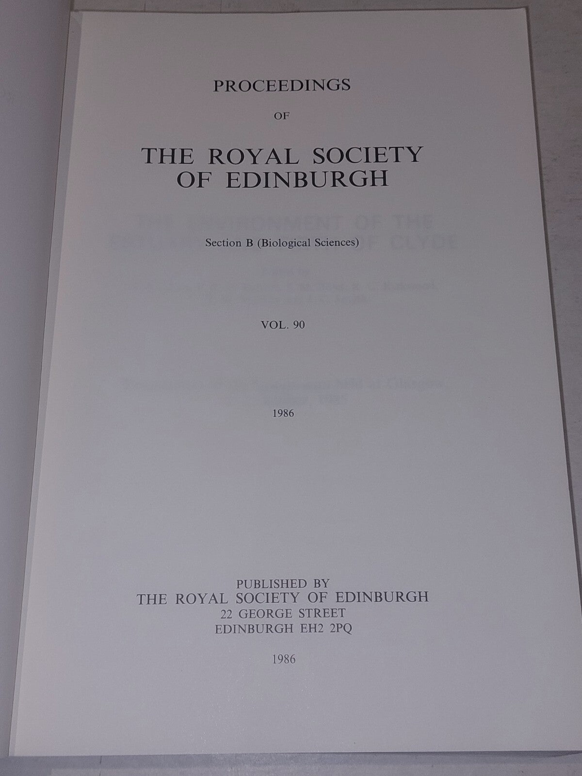 The Environment Of Estuary And Firth Of Clyde (1986) Allen Et Al. [Royal Society4